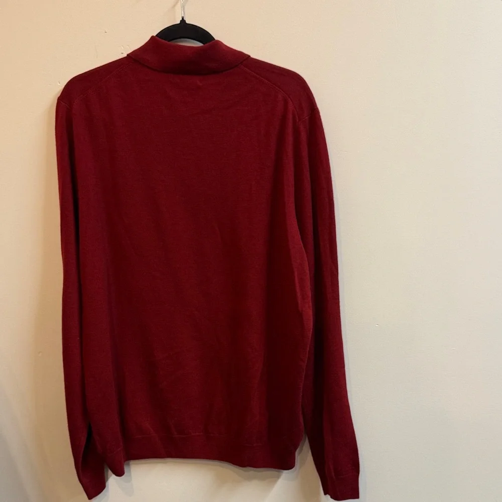 Brooks Brothers Vibrant Red Polo Shirt 100 % merino wool men’s XL - Picture 4 of 4